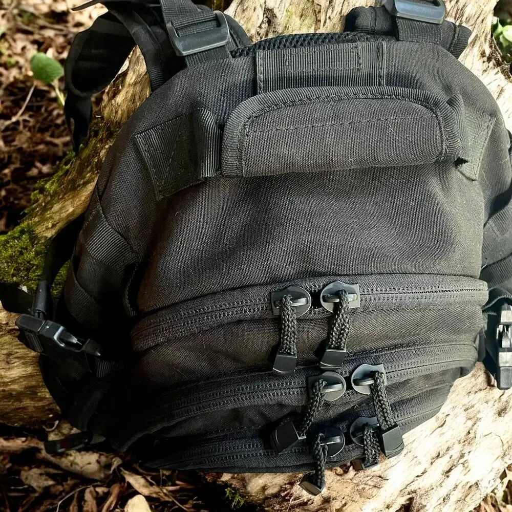 Condor Mission Pack Black Tactical Backpack MOLLE Travel Hiking Go-Bag 30L